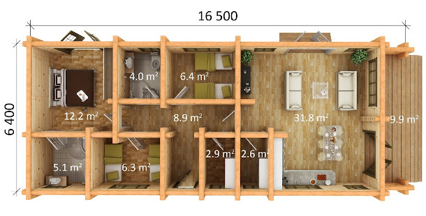 Static Home 3 bedrooms - dimensions